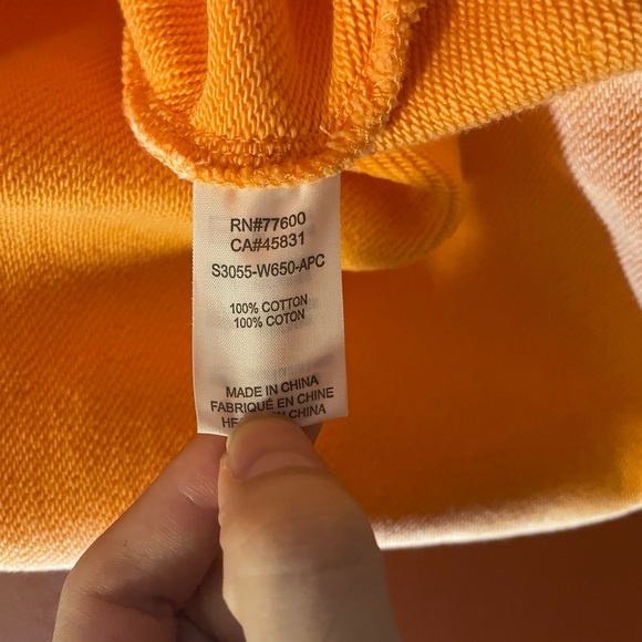 Saltwater Luxe Women’s The Perry Orange Heart Pullover Slouchy‎ Crew Sweater - Picture 4 of 5